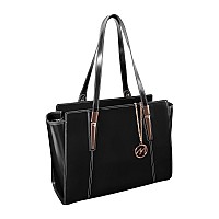 M Series Aldora Leather Ladies Tote With Tablet Pocket Black