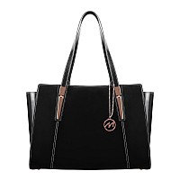 M Series Aldora Leather Ladies Tote With Tablet Pocket Black