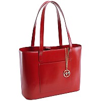 M Series Alyson Leather Ladies Tote With Tablet Pocket Red