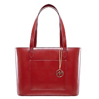 M Series Alyson Leather Ladies Tote With Tablet Pocket Red