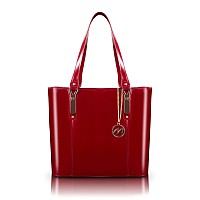 M Series Savarna Leather Ladies Tote With Tablet Pocket Red