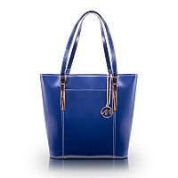 M Series Deva Leather Ladies Tote With Tablet Pocket Navy