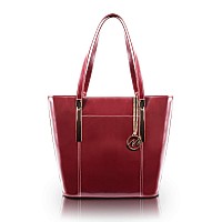 M Series Deva Leather Ladies Tote With Tablet Pocket Red