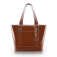 M Series Arya Leather Ladies Tote With Tablet Pocket Brown