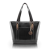 M Series Arya Leather Ladies Tote With Tablet Pocket Black