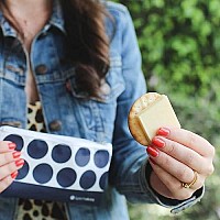 Lunchskins Reusable Zippered 2Pack Set Food Storage Bags 1 Sandwich 1 Snack Navy Stripe