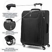 Travelpro Maxlite 5 Softside Expandable Luggage With 4 Spinner Wheels Lightweight Suitcase Men And Women Black Checkedmediu