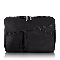 N Series Crescent 14 Nylon Laptop Sleeve With Leather Trim Black