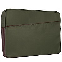 N Series Crescent 14 Nylon Laptop Sleeve With Leather Trim Green