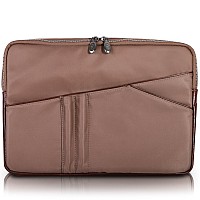 N Series Auburn 15 Nylon Laptop Sleeve With Leather Trim Khaki