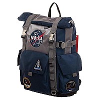 Nasa Rolltop Backpack Blue And Grey Backpack