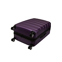 Rockland Melbourne Hardside Expandable Spinner Wheel Luggage Purple Checkedlarge 28Inch