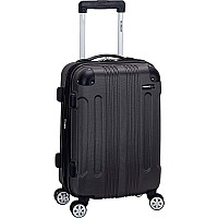 Rockland London Hardside Spinner Wheel Luggage Grey Carryon 20Inch