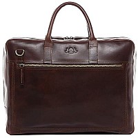 Sid Vain Laptop Bag Dixon Large Business Briefcase Real Leather Portable Computer Office Leather Bag Unisex Brown