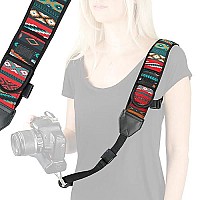 Usa Gear Camera Sling Shoulder Strap With Adjustable Neoprene Safety Tether Accessory Pocket Quick Release Buckle Compatibl