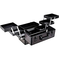 Black Krystal 6Tiers Accordion Easy Slide Trays Professional Cosmetic Makeup Travel Brush Holder Vp002X005Fx000D