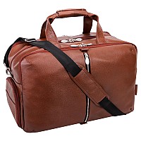 U Series Avondale 19 Leather Triple Compartment Carryall Travel Laptop Duffel Brown