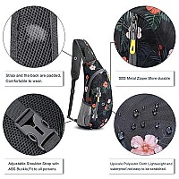 G4Free Sling Bags Men And Women Shoulder Backpack Small Cross Body Chest Sling Backpackblack Base Floral