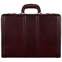 V Series Daley Leather 35 Attach Briefcase Burgundy