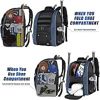 Matein Baseball Backpack Lightweight Softball Bag With Shoes Compartment For Men Large Capacity Baseball Bags Gift For Adults