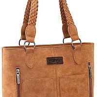 Wrangler Tote Bag For Women Multi Pockets Leather Purse Medium Handbags With Woven Tophandle Wg78G8317Tn