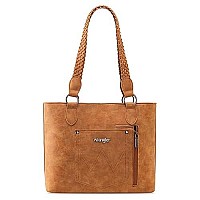 Wrangler Tote Bag For Women Multi Pockets Leather Purse Medium Handbags With Woven Tophandle Wg78G8317Tn