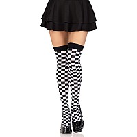 Checkered Stockings Os Black