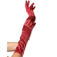 Elbow Length Satin Gloves Os