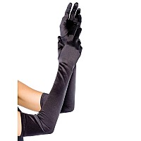 Extra Long Satin Gloves Os Bl