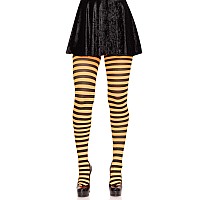 Nylon Stripe Tights Os Black