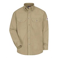 Bulwark Dress Uniform Shirt Excel Fr Comfortouch 7 Oz Khaki S