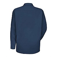 Red Kap Specialized Pocketless Long Sleeve Workshirt Long Sizes Navy Lt