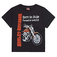 Harleydavidson Little Boys Born To Ride Forced To Walk Tee Black 0174132 3T