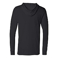 Bella Canvas Unisex Jersey Hooded Long Sleeve Tee Black Xs