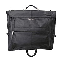 Black Leather Threesuit Garment Bag Black