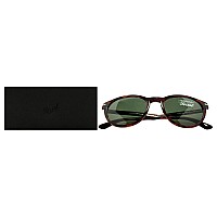 Persol PO3152S Round Sunglasses, Havana/Green, 49mm