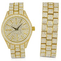 14K Yellow Gold Bling Master Watchbracelet Set