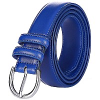 Falari Women Genuine Leather Belt Fashion Dress Belt With Single Prong Buckle 6028Royalblues