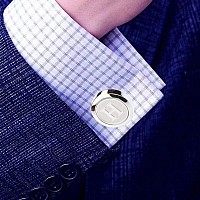 Dannyshi Mens Classic Stainless Steel Initial Cufflinks 26 Alphabet Initial Letter Cufflinks Business Wedding Shirts Az H