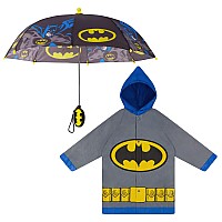 Dc Comics Boys Kids Umbrella And Poncho Raincoat Set Batman Superman Rain Wear For Toddler 23 Or Kids 47