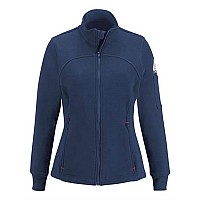 Bulwark Womens Zip Front Fleece Jacketcottonspandex Blend Navy Xs