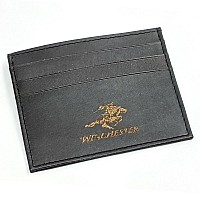 Winchester El Paso Rfid Mens Black Wallet Card Case Full Grain Leather