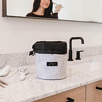 Jadyn Cinch Top Compact Travel Makeup Bag And Cosmetic Organizer For Women Heather Gray