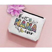 Biuniuring Grandma Gift Best Nana Ever Gift Mothers Day Gift For Nana Mom Mother Grandmother Makeup Bag