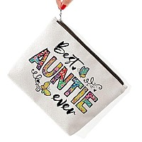 Biuniuring Aunt Gift Best Aunt Ever Gift Mothers Day Gift For Aunt Auntie Makeup Bag