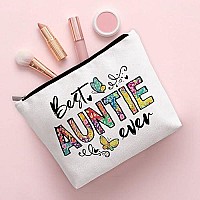 Biuniuring Aunt Gift Best Aunt Ever Gift Mothers Day Gift For Aunt Auntie Makeup Bag