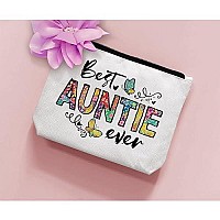 Biuniuring Aunt Gift Best Aunt Ever Gift Mothers Day Gift For Aunt Auntie Makeup Bag