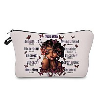 African American Makeup Bag For Purse You Are Beautiful Victorios Enough Strong Amazing Afro Black Cosmetic Bags For Women Inspi