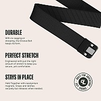 Groove Life Groove Belt Low Profile Midnightblack Mens Stretch Nylon Belt With Magnetic Aluminum Buckle Lifetime Coverage