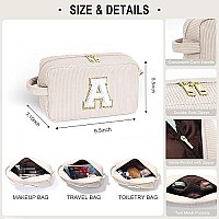 Yoolife Cute Gifts Travel Makeup Bag White Makeup Bag Make Up Bag Travel Cosmetic Bags For Women Corduroy Makeup Bag Cute Make